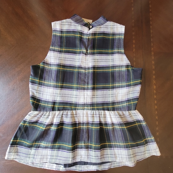 J. Crew | NWT Sleeveless Peplum Gilded Highland Tartan Plaid - Picture 3 of 9